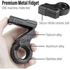 image:imageFREELOVE Zoom Premium Metal Fidget Toys for Adults Small Magnetic Slider Heavy Folding Haptic Block Ratchet Wheel Fidget Ring Flip Back Loading EDC Ball Press Push Clicker BlackBlack