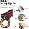 image:imageFREELOVE Zoom Premium Metal Fidget Toys for Adults Small Magnetic Slider Heavy Folding Haptic Block Ratchet Wheel Fidget Ring Flip Back Loading EDC Ball Press Push Clicker BlackCamouflage