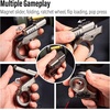image:imageFREELOVE Zoom Premium Metal Fidget Toys for Adults Small Magnetic Slider Heavy Folding Haptic Block Ratchet Wheel Fidget Ring Flip Back Loading EDC Ball Press Push Clicker BlackSanding