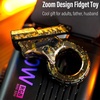 image:imageFREELOVE Zoom Premium Metal Fidget Toys for Adults Small Magnetic Slider Heavy Folding Haptic Block Ratchet Wheel Fidget Ring Flip Back Loading EDC Ball Press Push Clicker BlackArmygreen