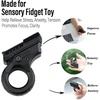 image:imageFREELOVE Zoom Premium Metal Fidget Toys for Adults Small Magnetic Slider Heavy Folding Haptic Block Ratchet Wheel Fidget Ring Flip Back Loading EDC Ball Press Push Clicker BlackBlack