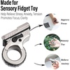 image:imageFREELOVE Zoom Premium Metal Fidget Toys for Adults Small Magnetic Slider Heavy Folding Haptic Block Ratchet Wheel Fidget Ring Flip Back Loading EDC Ball Press Push Clicker BlackSanding