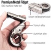 image:imageFREELOVE Zoom Premium Metal Fidget Toys for Adults Small Magnetic Slider Heavy Folding Haptic Block Ratchet Wheel Fidget Ring Flip Back Loading EDC Ball Press Push Clicker BlackSanding