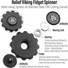 image:imageFreelove Viking Pirate amp Gossip Design Fidgets Spinners Copper Metal Spinner Fidget Toy Prime for Adults Premium Bearing for 46 Mins Autism Sensory ADHD Anxiety Stress Reduce Figet Spiner BrassStainless Steel Black