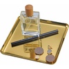 image:imageFREELOVE Metal Decorative Tray Catchall Trays for Candle Tools Napkin Holder Perfume Jewelry Organizer Makeup Trinket Dish Dresser Vanity Counter Coffee Table Decor Mirror Gold 8X8Mirror Gold