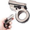 image:imageFREELOVE Zoom Premium Metal Fidget Toys for Adults Small Magnetic Slider Heavy Folding Haptic Block Ratchet Wheel Fidget Ring Flip Back Loading EDC Ball Press Push Clicker BlackSanding