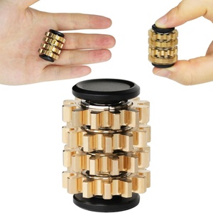 image:imageFREELOVE Chain Gear Little Ouchies Pain Fidget Spinner Mini Small Stim Spiky Grippie Metal Roller Stress Relief Massager Quiet Spin Fidget Toys for Adults 4Gears Silver4gears Stacking Black