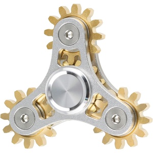 image:imageFREELOVE Gear Metal Fidget Spinner Toys for Adults Small Mini Tiny Pockget Figette Bike Chain Copper Brass Hands Gyro Quiet Silent Cool Cube for Anxiety Men Wheel 10 Gears Linkage BlackBrass4 Gears Linkage Silver
