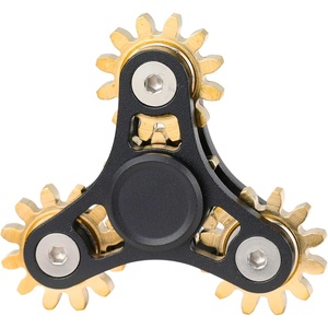 image:imageFREELOVE Gear Metal Fidget Spinner Toys for Adults Small Mini Tiny Pockget Figette Bike Chain Copper Brass Hands Gyro Quiet Silent Cool Cube for Anxiety Men Gears Stacked Scepter Silver4 Gears Linkage Black
