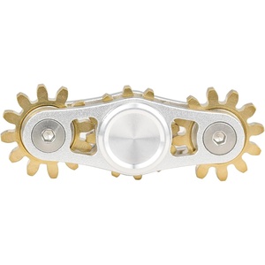 image:imageFREELOVE Gear Metal Fidget Spinner Toys for Adults Small Mini Tiny Pockget Figette Bike Chain Copper Brass Hands Gyro Quiet Silent Cool Cube for Anxiety Men Wheel 10 Gears Linkage BlackBrass3 Gears Linkage Silver
