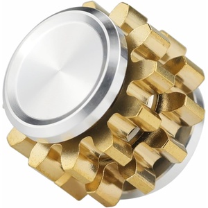 image:imageFREELOVE Gear Metal Fidget Spinner Toys for Adults Small Mini Tiny Pockget Figette Bike Chain Copper Brass Hands Gyro Quiet Silent Cool Cube for Anxiety Men Wheel 10 Gears Linkage BlackBrass2 Gears Stacking Silver
