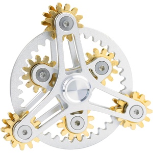 image:imageFREELOVE Gear Metal Fidget Spinner Toys for Adults Small Mini Tiny Pockget Figette Bike Chain Copper Brass Hands Gyro Quiet Silent Cool Cube for Anxiety Men Wheel 10 Gears Linkage BlackBrassWheel 10 Gears Linkage Silver