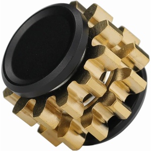 image:imageFREELOVE Gear Metal Fidget Spinner Toys for Adults Small Mini Tiny Pockget Figette Bike Chain Copper Brass Hands Gyro Quiet Silent Cool Cube for Anxiety Men Wheel 10 Gears Linkage BlackBrass2 Gears Stacking Black