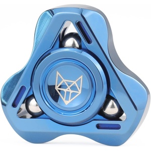 image:imageFREELOVE Metal Fidget Spinner for Adults Upgraded Fox Stainless Steel Fidget Toys High Spin Long Spinning Finger Gyro Small Mini Fidget Block Silent Bearings EDC for Men Anxiety Cool3rd Fox Stainless Steel Mirror Blue