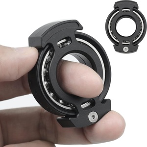 image:imageFREELOVE Metal Ring Fidget Toys for Men Adults Aluminum Alloy Chain Bike Sound Anxiety Ring Nuclear Reactor Design with 6804 Ball Bearing Finger RollerBlack