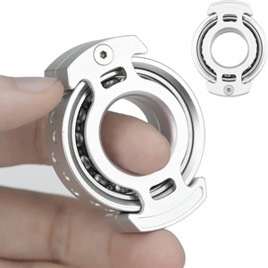image:imageFREELOVE Metal Ring Fidget Toys for Men Adults Aluminum Alloy Chain Bike Sound Anxiety Ring Nuclear Reactor Design with 6804 Ball Bearing Finger RollerSilver